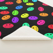 Smile Face sherpa blanket Sherpa Deken (3/4)