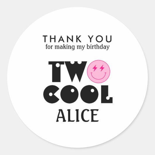 Smile Face Two Cool Smile Bedankt Ronde Sticker (Voorkant)