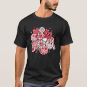 Smile Face Valentines Day Vibes Leopard Flower Gro T-shirt (Voorkant)