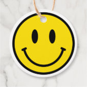 Smile Face Yellow Black White Happy Face Emoji Fav Bedankjes Labels (Voorkant)