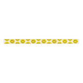 Smile Face Yellow Black White Happy Grosgrain Lint (Voorkant)