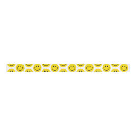 Smile Face Yellow Black White Happy Grosgrain Lint