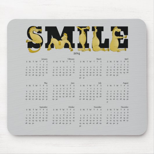 SMILE flexibele pony kalender 2014 Muismat (Voorkant)