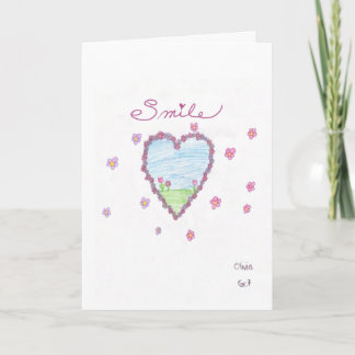 "Smile" Folded Greeting Card Kaart