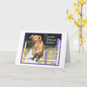 'Smile' Golden Retriever Agility Carte Anniversair (Fleur jaune)
