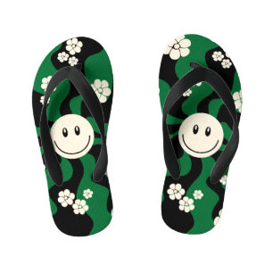 Smile - Groen, Cream en Zwart Kinder Teenslippers