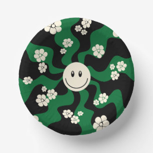 Smile - Groen, Cream en Zwart Papieren Kommen