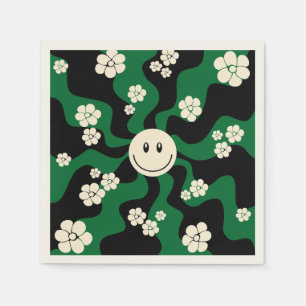 Smile - Groen, Cream en Zwart Servet