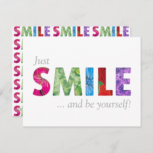 Smile Happy Quote 02 - Wees jezelf Briefkaart (Voorkant / Achterkant)
