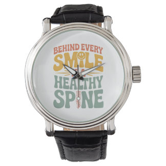 Smile Healthy Spine Chiropractor Quote Design Horloge