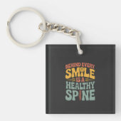 Smile Healthy Spine Chiropractor Quote Design Sleutelhanger (voorkant)