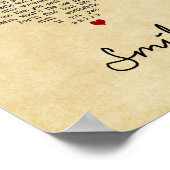 Smile Heart Song Lyric Wall Art Print (Hoek)