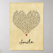 Smile Heart Song Lyric Wall Art Print (Voorkant)