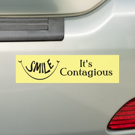 Smile Het is besmettelijk Bumpersticker (Op auto)
