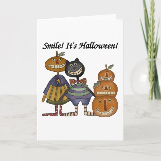 Smile Het is Halloween Kaart (Voorkant)