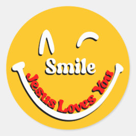 Smile, I love you Jesus Ronde Sticker