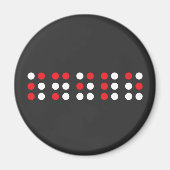 Smile in braille code, Brailleschrift voor blinden Magneet (Voorkant)