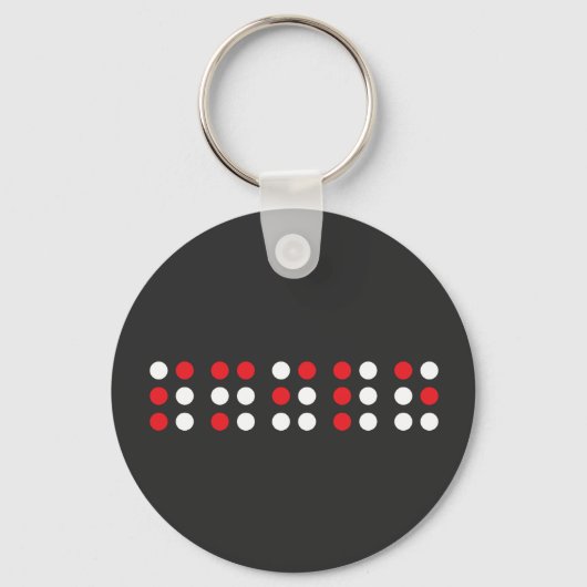 Smile in braille code, Brailleschrift voor blinden Sleutelhanger (Voorkant)