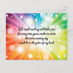 Smile Inspirerend Happy Quote Star Rainbow Briefkaart