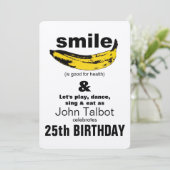 Smile is goed voor Health 25th Birthday Invitation Kaart (Staand voorkant)