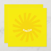 Smile jaune soleil brillant plaisir joyeux carte j (Devant / Derrière)