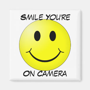 Smile Je bent op Camera Square Magnet Magneet