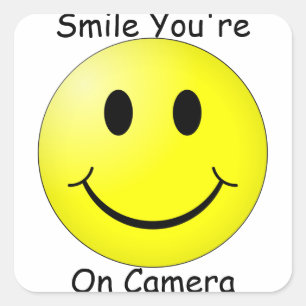 Smile Je bent op Camera Square Sticker