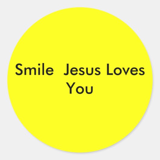 Smile Jesus houdt van je Ronde Sticker (Voorkant)