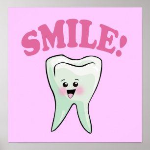 Smile Kawaii Tooth Art Poster