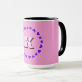 Smile Letter K met Hearts Coffee Mok (Voorkant rechts)