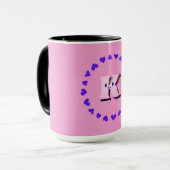 Smile Letter K met Hearts Coffee Mok (Voorkant links)