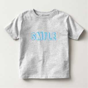 "Smile" lichtblauwe letters grijs Kinder Shirts