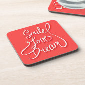Smile Love Dream Bier Onderzetter (Linkerzijde)
