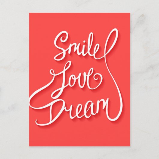 Smile Love Dream Briefkaart (Voorkant)