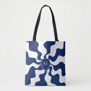 Smile Melt in blauw en wit Draagtas