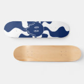 Smile Melt in blauw en wit Skateboard (Horizontaal)