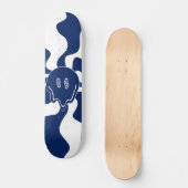 Smile Melt in blauw en wit Skateboard (Voorkant)