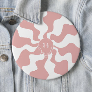 Smile Melt in Roze & Wit Ronde Button 6,0 Cm