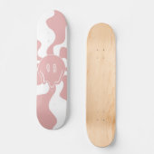 Smile Melt in Roze & Wit Skateboard (Voorkant)