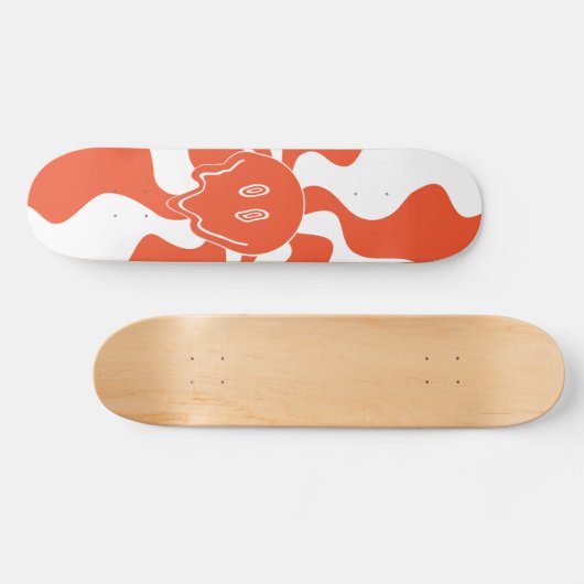 Smile Melt in Sinaasappel & Wit Skateboard (Horizontaal)