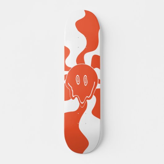 Smile Melt in Sinaasappel & Wit Skateboard (Voorkant)