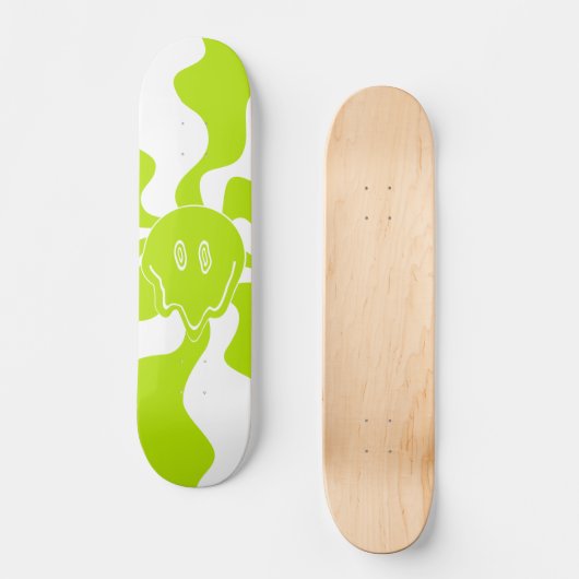Smile Melt - Lime groen en wit Skateboard (Voorkant)