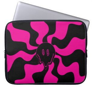 Smile Melt - Magenta en Black Laptop Sleeve