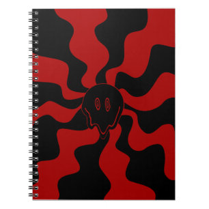 Smile Melt Retro Rood en Zwart Notitieboek