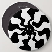 Smile Melt - Zwart-wit Ronde Button 6,0 Cm (Voorkant /achterkant)