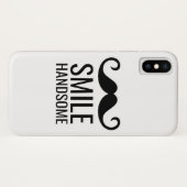 SMILE & Mustache COLORIZE Background iPhone X Hoes (Achterkant (horizontaal))