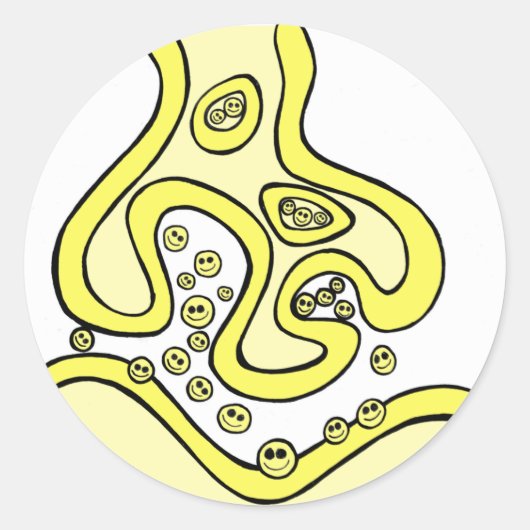 Smile Neurotransmitters Ronde Sticker (Voorkant)