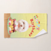 Smile Pup : Joyeux Anniversaire Bichon & Cake Art (Serviette à main)