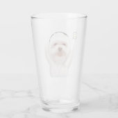 Smile Pup: Music Vibes Smiling Bichon Art Glas (Achterkant)