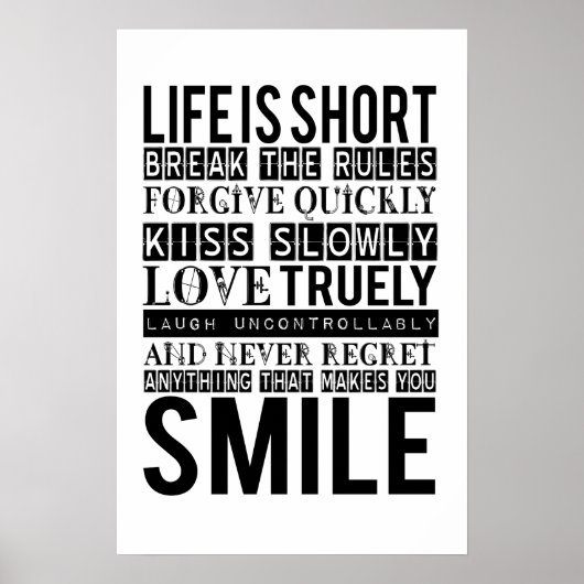 Smile Quotes Typography poster (Devant)